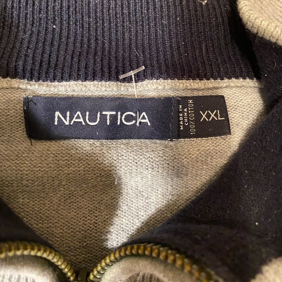 Nautica 1/4 Zip Dress Pullover Turtleneck Adult Mens Size 2XL XXL Gray Coat - Picture 4 of 9